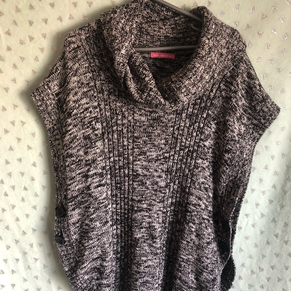 Black & White Cowl Neck Sweater